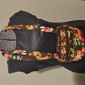 Vera Bradley brown floral crossbody
